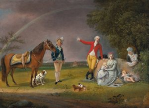 Portrait of Prince Alexander Mikhailovich Beloselsky And His Family In a Landscape by Johann Christian Klengel Oil Painting