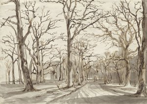 A Woodland Path in Rosenthal in Winter by Johann Christian Reinhart Oil Painting