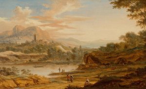 View in Italy by Johann Christian Vollerdt Oil Painting