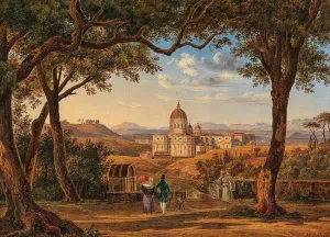 Rome, View of St. Peter's Basilica by Johann Christoph Gubig Oil Painting