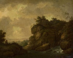 Romantic landscape with a shepherd by Johann Christoph Von Bemmel Oil Painting