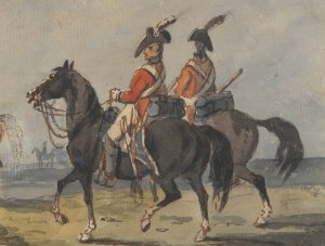 Two Members of Royal Horse Guard by Johann Conrad Gessner Oil Painting