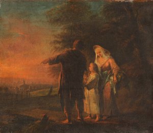 Holy Family on the way to Jerusalem by Johann Conrad Seekatz Oil Painting
