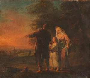 Holy Family on the way to Jerusalem Oil painting by Johann Conrad Seekatz