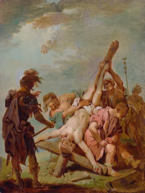 Kreuzigung des hl Petrus Oil painting by Johann Conrad Seekatz