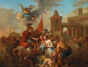 Romulus and Hersilia by Johann Conrad Seekatz Oil Painting