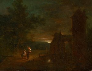 The Flight into Egypt by Johann Conrad Seekatz Oil Painting