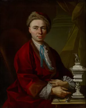 Portrait of the Silversmith Johann Friedrich Baer by Johann Daniel Heimlich Oil Painting