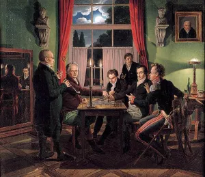 Chess Players by Johann Erdmann Hummel - Oil Painting Reproduction