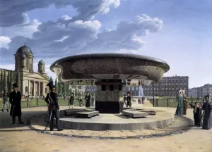 Granite Basin in the Lustgarten by Johann Erdmann Hummel - Oil Painting Reproduction