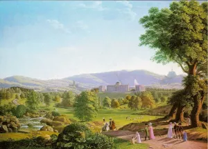 Schloss Wilhelmshoehe with the Habichtswald by Johann Erdmann Hummel - Oil Painting Reproduction