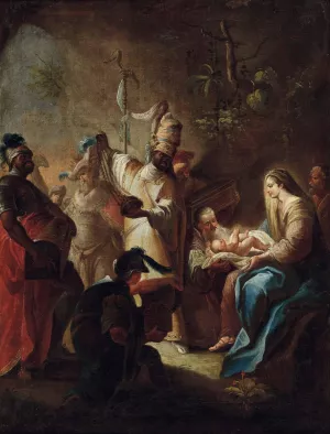 Anbetung Der KOnige by Johann Evangelist Holzer Oil Painting