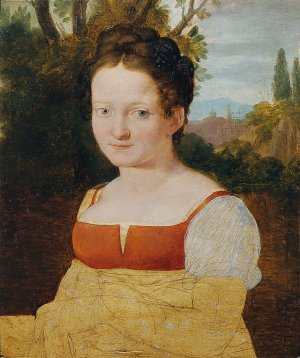Madchenportrat by Johann Evangelist Scheffer Von Leonhardshoff Oil Painting