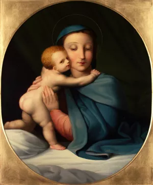 Madonna and Child Oil painting by Johann Evangelist Scheffer Von Leonhardshoff