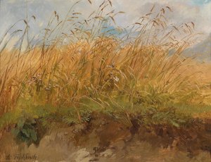 Am Wiesenrand by Johann Fischbach Oil Painting