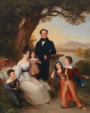 Baron Cerrini mit seiner Familie by Johann Fischbach Oil Painting