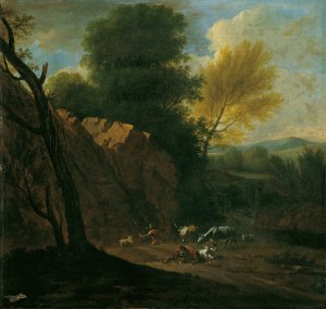 Der Abend by Johann Franz Nepomuk Lauterer Oil Painting