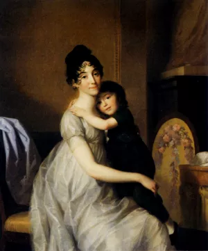 Anne-Pauline Dufour-Ferance and Her Son Jean-Marc Albert by Johann Friedrich Tischbein - Oil Painting Reproduction