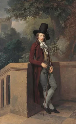 Nicolas Chatelain in the Garten by Johann Friedrich Tischbein Oil Painting