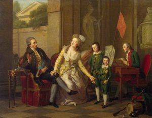 Portrait of the Saltykov Family by Johann Friedrich Tischbein Oil Painting