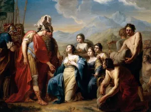 The Queen of Sheba Kneeling before King Solomon by Johann Friedrich Tischbein - Oil Painting Reproduction