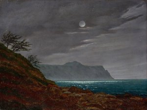 Moonlight night on Rugen by Johann Friedrich Boeck   Oil Painting