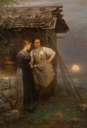 The love letter by Johann Friedrich Engel Oil Painting