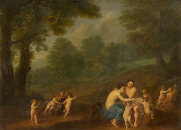 Venus and Adonis  by Johann Friedrich Gerhard - Hand-Painted Oil Painting Reproduction