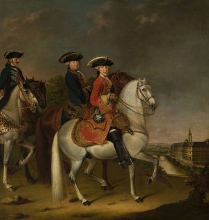 Three Horsemen by Johann Friedrich Lober Oil Painting