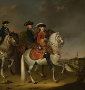 Three Horsemen by Johann Friedrich Lober Oil Painting