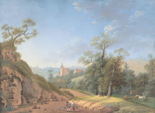 Main Product Photo of Peasant Family in a Landscape  Painting by Johann Friedrich Nagel