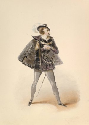 Costume Study for Belmonte in the 'Abduction from the Seraglio' by W.A. Mozart by Johann Georg Christoph Fries Oil Painting