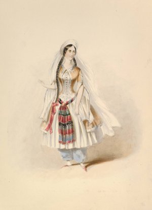 Costume Study for Blonde in the 'Abduction from the Seraglio' by W.A. Mozart by Johann Georg Christoph Fries Oil Painting