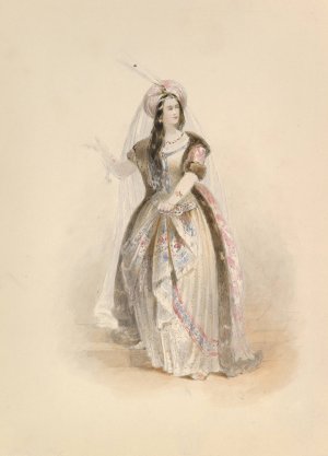 Costume Study for Konstanze in the 'Abduction from the Seraglio' by W.A. Mozart by Johann Georg Christoph Fries Oil Painting