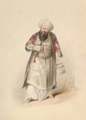 Costume Study for Osmin in the 'Abduction from the Seraglio' by W.A. Mozart by Johann Georg Christoph Fries Oil Painting