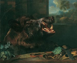 Wildschweinstillleben by Johann Georg De Hamilton Oil Painting