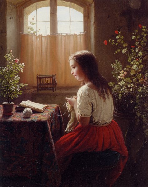 Main Product Photo of An Afternoons Amusements Painting by Johann Georg Meyer Von Bremen