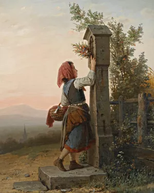 Auf Dem Heimwege by Johann Georg Meyer Von Bremen Oil Painting