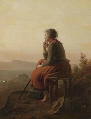 Auf Der Hohe by Johann Georg Meyer Von Bremen Oil Painting