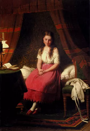 Contemplation by Johann Georg Meyer Von Bremen Oil Painting