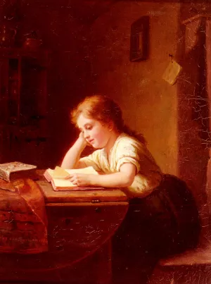 Das Lesende Madchen II painting by Johann Georg Meyer Von Bremen