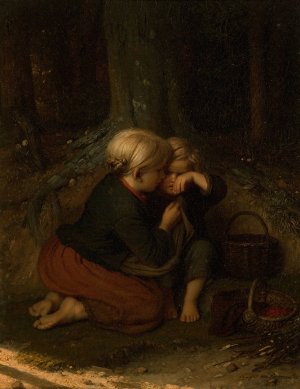 Hansel and Gretel by Johann Georg Meyer Von Bremen Oil Painting