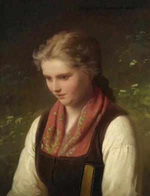 In Traumen Versunken by Johann Georg Meyer Von Bremen Oil Painting