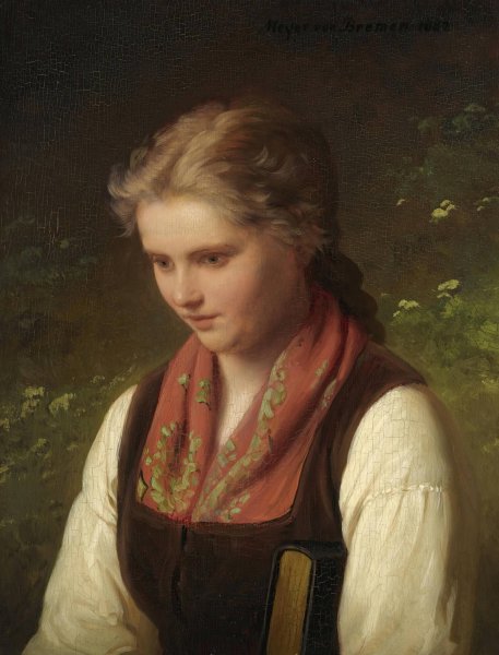 Main Product Photo of In Traumen Versunken  Painting by Johann Georg Meyer Von Bremen
