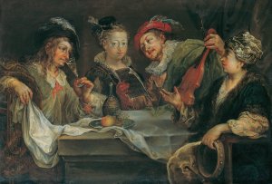 Belustigung nach dem Mahle by Johann Georg Platzer Oil Painting