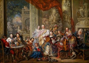 Concert in the palace by Johann Georg Platzer Oil Painting