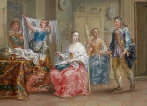 Das gestorte Liebespaar by Johann Georg Platzer Oil Painting
