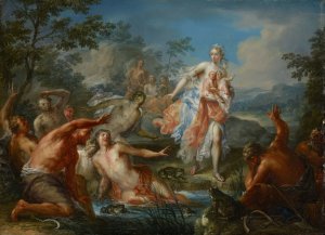 Latona Turning the Lycian Peasants into Frogs by Johann Georg Platzer Oil Painting