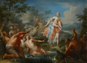 Latona Turning the Lycian Peasants into Frogs by Johann Georg Platzer Oil Painting