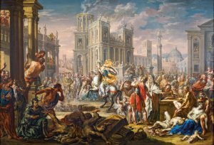 Marcus Curtius by Johann Georg Platzer Oil Painting